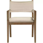 Chaise de salle à manger avec accoudoirs en tissu texturé Meridian Furniture Avon Linen