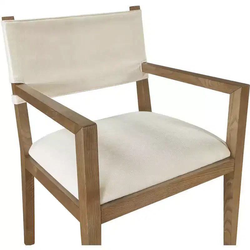 Chaise de salle à manger avec accoudoirs en tissu texturé Meridian Furniture Avon Linen