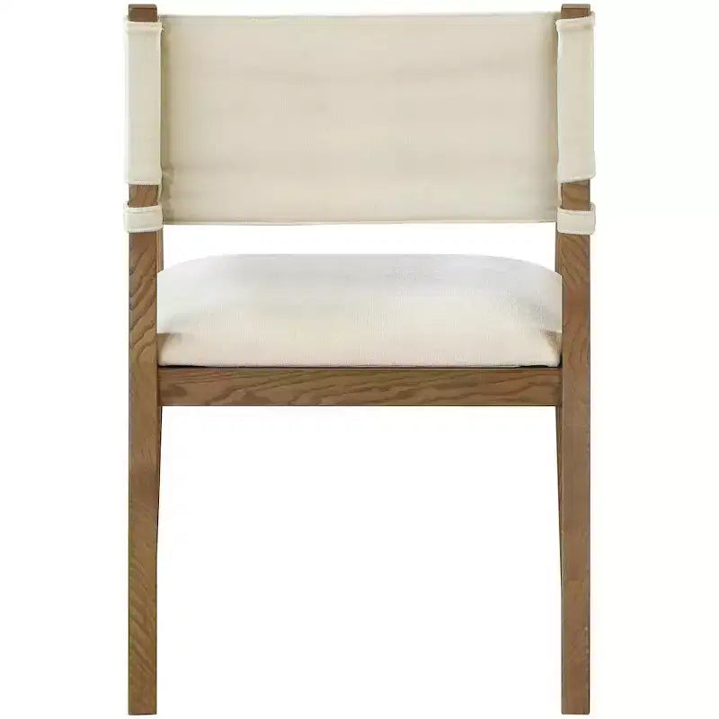 Chaise de salle à manger avec accoudoirs en tissu texturé Meridian Furniture Avon Linen