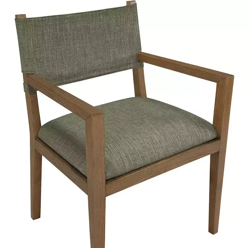 Chaise de salle à manger avec accoudoirs en tissu texturé Meridian Furniture Avon Linen