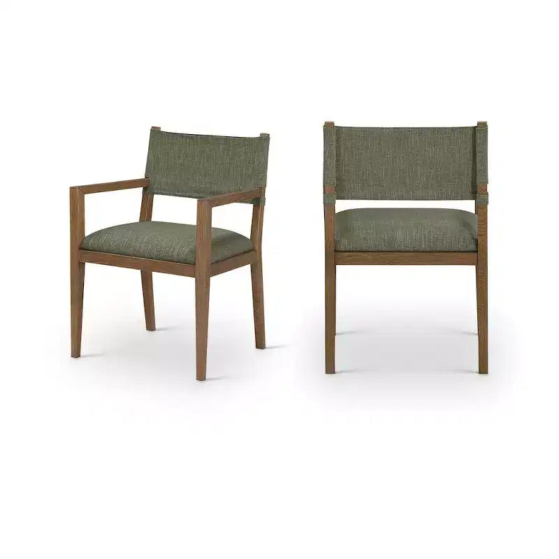 Chaise de salle à manger avec accoudoirs en tissu texturé Meridian Furniture Avon Linen
