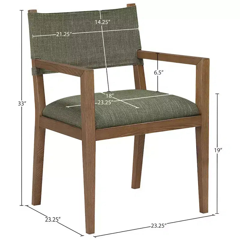 Chaise de salle à manger avec accoudoirs en tissu texturé Meridian Furniture Avon Linen