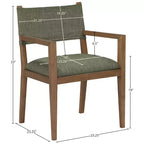Chaise de salle à manger avec accoudoirs en tissu texturé Meridian Furniture Avon Linen