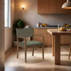 Chaise de salle à manger avec accoudoirs en tissu texturé Meridian Furniture Avon Linen