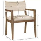 Chaise de salle à manger avec accoudoirs en tissu texturé Meridian Furniture Avon Linen