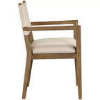Chaise de salle à manger avec accoudoirs en tissu texturé Meridian Furniture Avon Linen