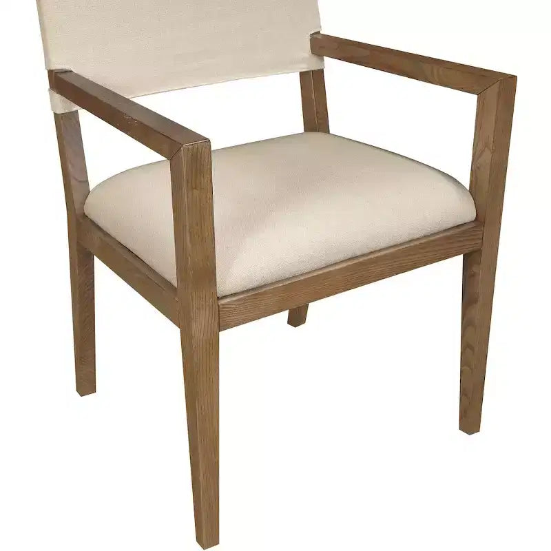 Chaise de salle à manger avec accoudoirs en tissu texturé Meridian Furniture Avon Linen
