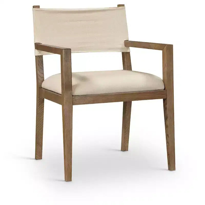 Meridian Furniture Avon Linen Textured Fabric Dining Arm Chair