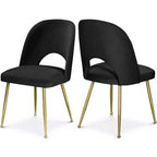 Meridian Furniture Logan Black Velvet Dining Chair, Set of 2