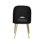 Chaise de salle à manger Meridian Furniture Logan en velours noir, lot de 2