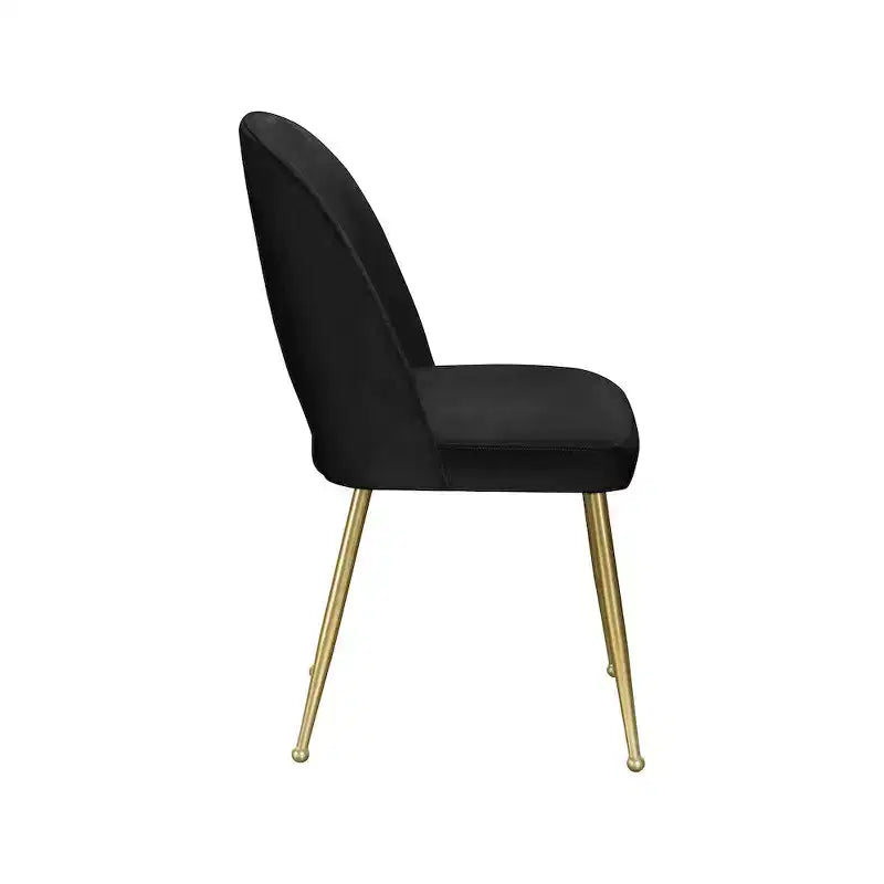 Chaise de salle à manger Meridian Furniture Logan en velours noir, lot de 2