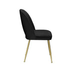 Chaise de salle à manger Meridian Furniture Logan en velours noir, lot de 2