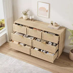 Commode à 6/7/9 tiroirs en rotin style bohème avec poignées dorées, meuble de rangement moderne en bois noir, grand organisateur pour chambre, salon et couloir