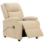 vidaXL Fauteuil de massage Crème Tissu et métal Medium