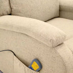 vidaXL Fauteuil de massage Crème Tissu et métal Medium