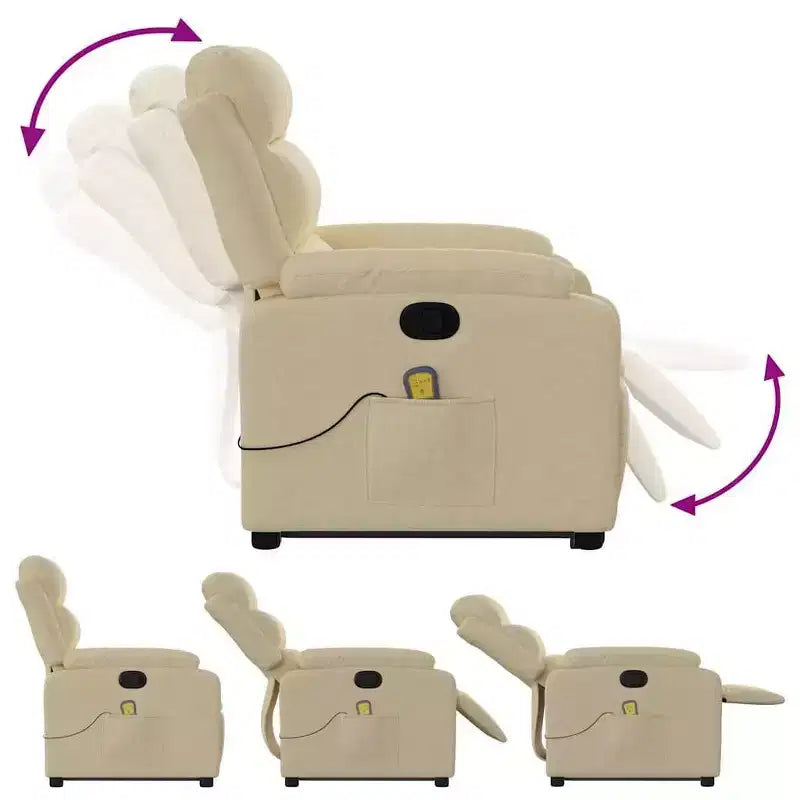 vidaXL Fauteuil inclinable de massage avec fonction releveur Gris clair