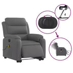 vidaXL Fauteuil inclinable de massage avec fonction releveur Gris clair
