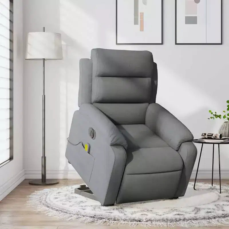 vidaXL Fauteuil inclinable de massage avec fonction releveur Gris clair