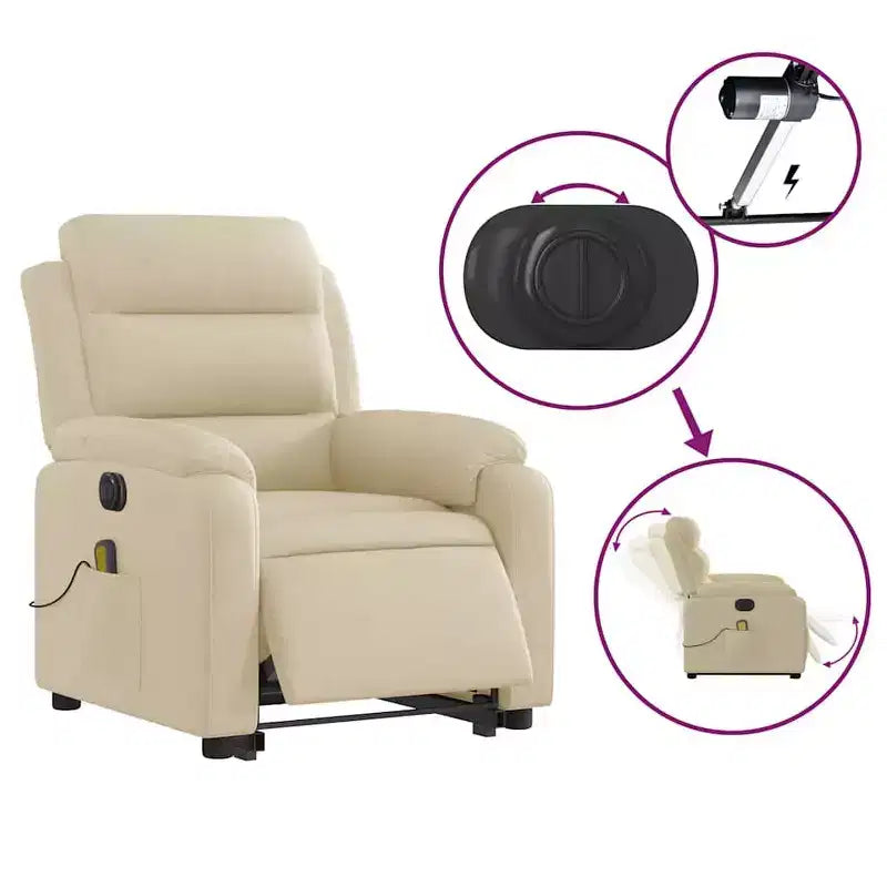 vidaXL Fauteuil inclinable de massage avec fonction releveur Gris clair