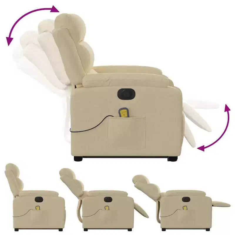 vidaXL Fauteuil inclinable de massage avec fonction releveur Gris clair