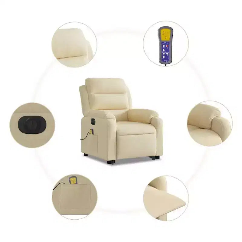 vidaXL Fauteuil inclinable de massage avec fonction releveur Gris clair