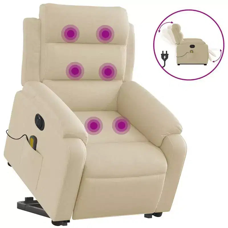 vidaXL Fauteuil inclinable de massage avec fonction releveur Gris clair
