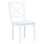 vidaXL Lot de 4 Chaises de Salle à Manger Blanc Bois d'hévéa Massif Standard