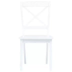 vidaXL Lot de 4 Chaises de Salle à Manger Blanc Bois d'hévéa Massif Standard