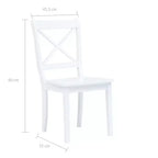 vidaXL Lot de 4 Chaises de Salle à Manger Blanc Bois d'hévéa Massif Standard