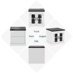 Buffet Bahut Contemporain avec Portes Vitrées et Prise Électrique, Armoire de Rangement pour Cuisine, Bar à Café et Salon, Petite ou Grande Taille