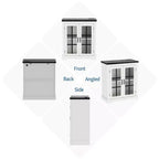Buffet Bahut Contemporain avec Portes Vitrées et Prise Électrique, Armoire de Rangement pour Cuisine, Bar à Café et Salon, Petite ou Grande Taille