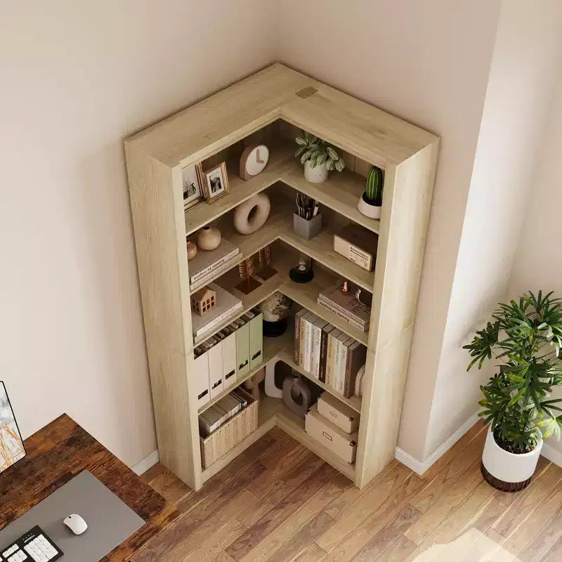 Étagère d'angle en forme de L robuste de 182 cm de haut pour bureau, bibliothèque de rangement ouverte à 5 niveaux, grande étagère de présentation en bois, pour salon ou chambre à coucher