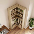 Étagère d'angle en forme de L robuste de 182 cm de haut pour bureau, bibliothèque de rangement ouverte à 5 niveaux, grande étagère de présentation en bois, pour salon ou chambre à coucher