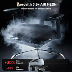 Chaise de bureau et de gaming ergonomique à dossier haut en maille, capacité de 180 kg, avec accoudoirs relevables, appui-tête, support lombaire et repose-pieds réglables, inclinable