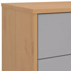 vidaXL Armoire à tiroirs Gris et marron Bois de pin massif, Bois d'ingénierie