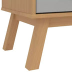 vidaXL Armoire à tiroirs Gris et marron Bois de pin massif, Bois d'ingénierie