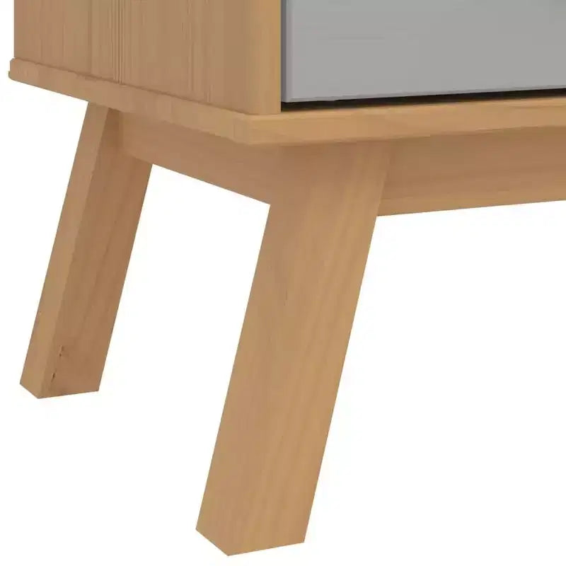 vidaXL Armoire à tiroirs Gris et marron Bois de pin massif, Bois d'ingénierie
