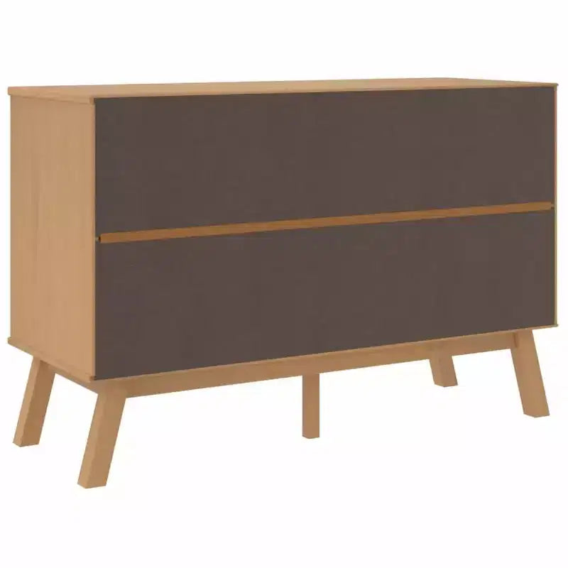 vidaXL Armoire à tiroirs Gris et marron Bois de pin massif, Bois d'ingénierie
