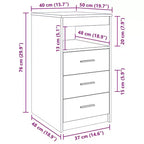 vidaXL Meuble à tiroirs blanc Bois d'ingénierie Meuble de rangement compact à tiroirs