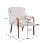 Christopher Knight Home Harish Ensemble de salle à manger moderne 7 pièces en bois d'hévéa rembourré en lin avec table rectangulaire