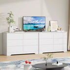 LinTimes Commode en bois moderne à 6 tiroirs - Armoire de rangement profonde avec plateau large - Commode de rangement spacieuse pour chambre à coucher, salon, couloir, chambre d'enfant