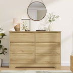 LinTimes Commode en bois moderne à 6 tiroirs - Armoire de rangement profonde avec plateau large - Commode de rangement spacieuse pour chambre à coucher, salon, couloir, chambre d'enfant
