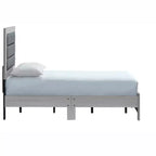 Lit jumeau à panneaux avec cadre en bois beige Passion Furniture Plano