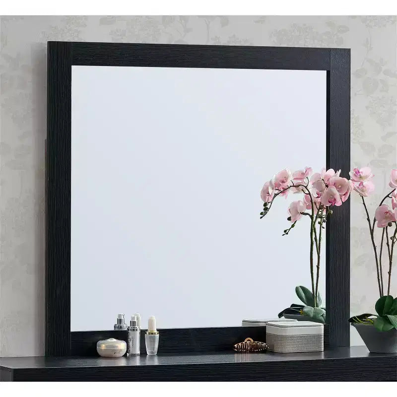 Miroir de commode Passion Furniture Plano, cadre rectangulaire en bois, 39 po L x 37 po H