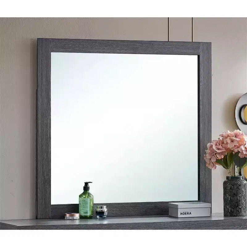 Miroir de commode Passion Furniture Plano, cadre rectangulaire en bois, 39 po L x 37 po H