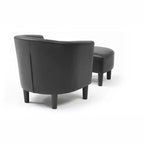 Fauteuil d'appoint en similicuir avec ottoman Passion Furniture Salem