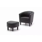 Fauteuil d'appoint en similicuir avec ottoman Passion Furniture Salem