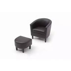 Fauteuil d'appoint en similicuir avec ottoman Passion Furniture Salem