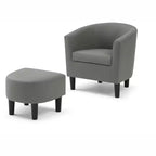 Fauteuil d'appoint en similicuir avec ottoman Passion Furniture Salem