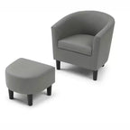 Fauteuil d'appoint en similicuir avec ottoman Passion Furniture Salem